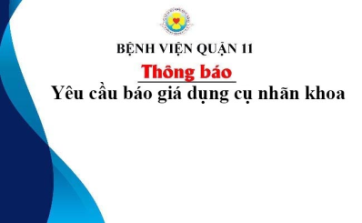 Thông báo yêu cầu báo giá dụng cụ nhãn khoa